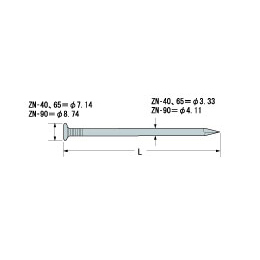 Zﾏｰｸ　Z太め釘 ZN-40　1kg箱(約326本) （1kg箱×10箱/ｹｰｽ）